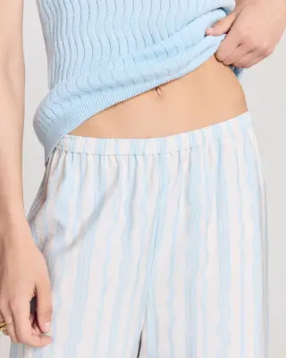 Pantalon Hollis rayures onde fond blanc — photo 2