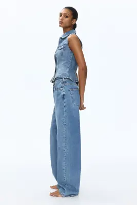 Gilet sans manches en denim - Bleu denim clair — photo 4