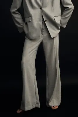 Pantalon évasé - Beige — photo 3