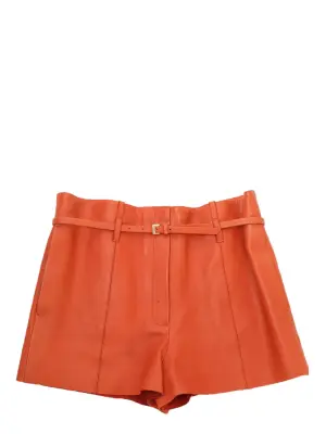 Short en cuir agneau orange Eté 2012 Prix boutique 2300€ Taille 38 — photo 2