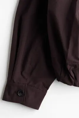 Veste oversize avec base à effet boule - Marron foncé — photo 4