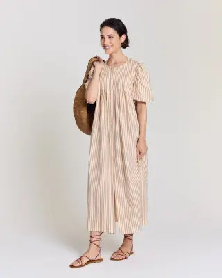 Robe Lavanda rayures orange, bleu et écru — photo 1