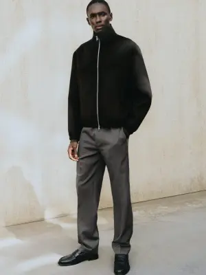 Pantalon ample en laine légère - gris — photo 4