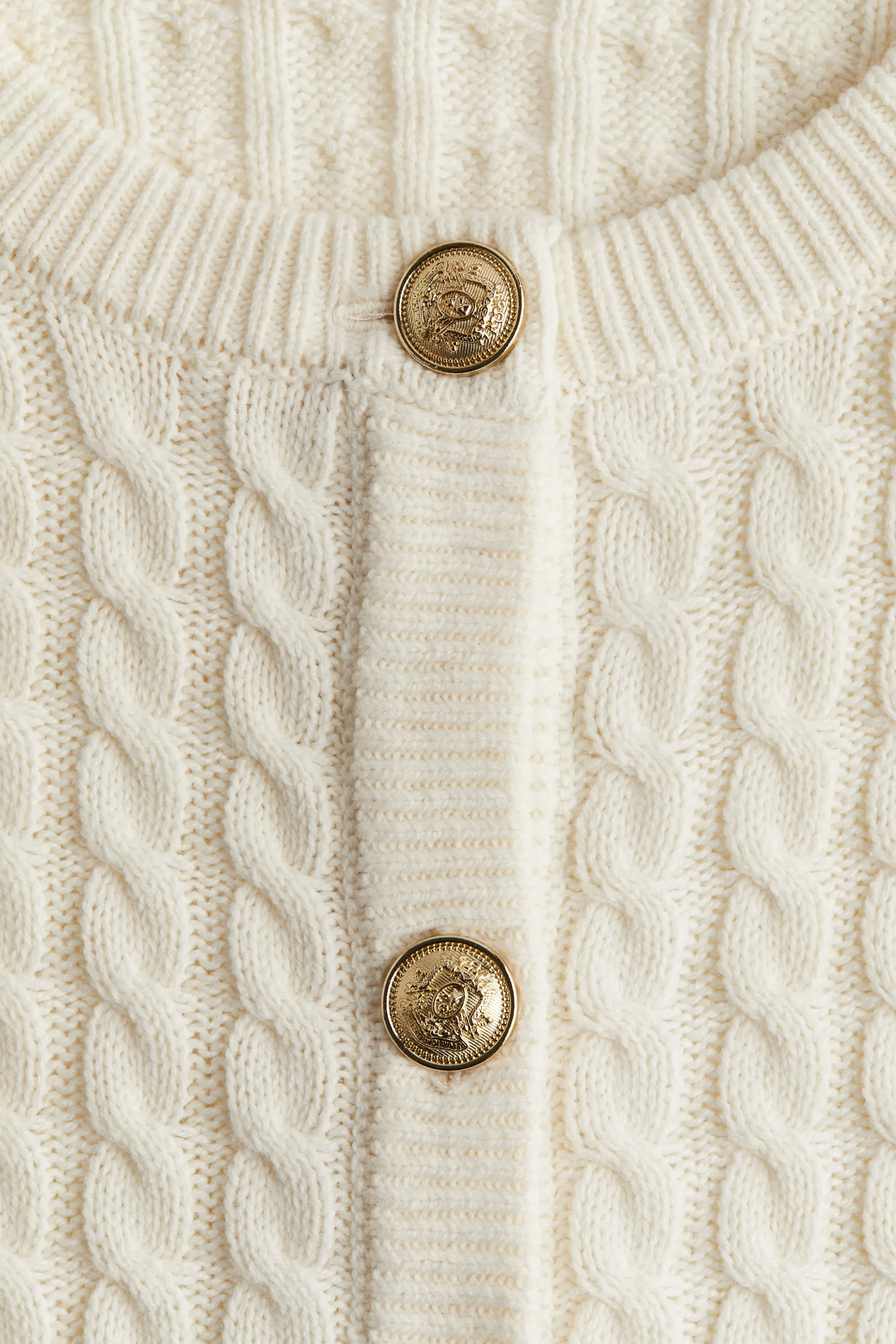 Gilet en maille torsadée - Crème