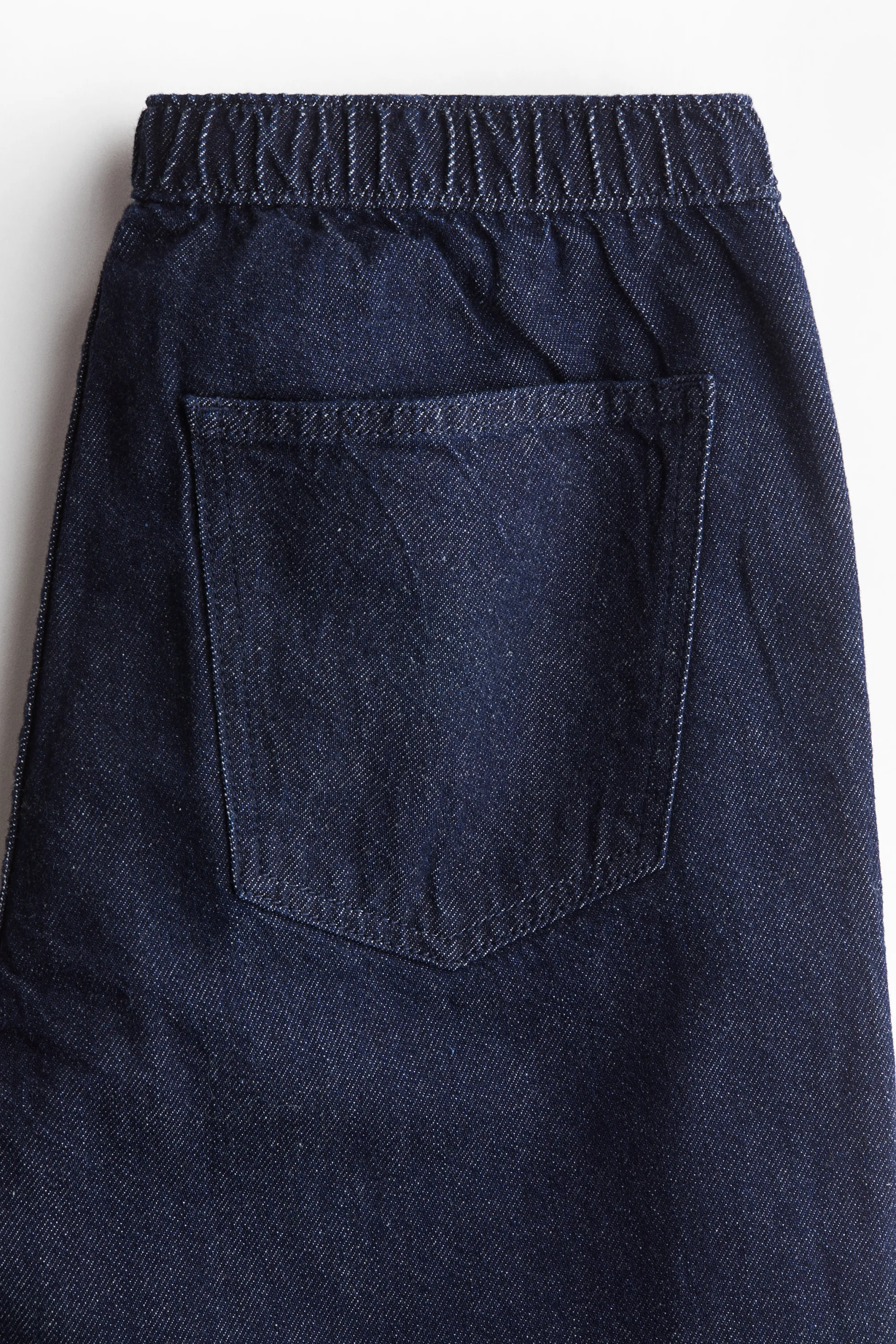 Pantalon en denim avec cordon de serrage - Bleu denim foncé