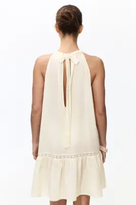 Robe de plage sans manches en coton - Jaune clair — photo 2
