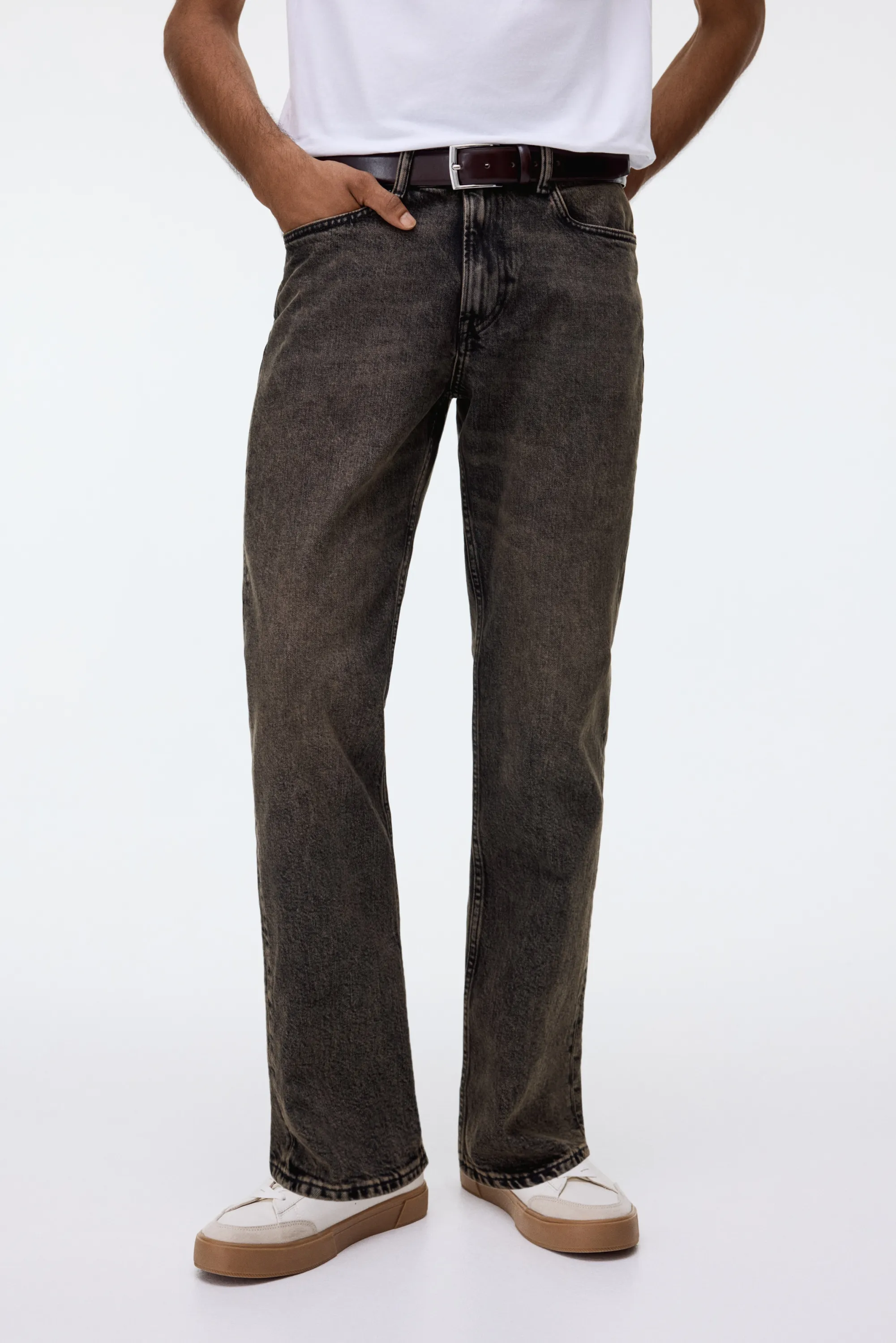 Straight Regular Jeans - Marron denim