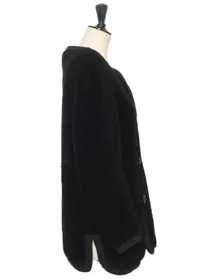 Manteau reversible en shearling peau et daim noir Prix boutique 3000€ Taille XS/S — photo 3