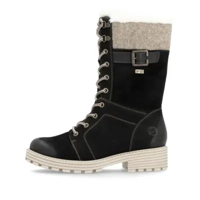 Bottines Remonte D0W72-03 Noires - Lacets Grande Pointure Femme — photo 2