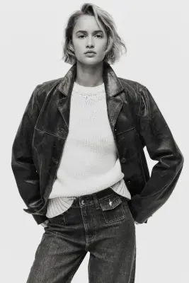 Wide High Jeans - Bleu denim foncé — photo 2