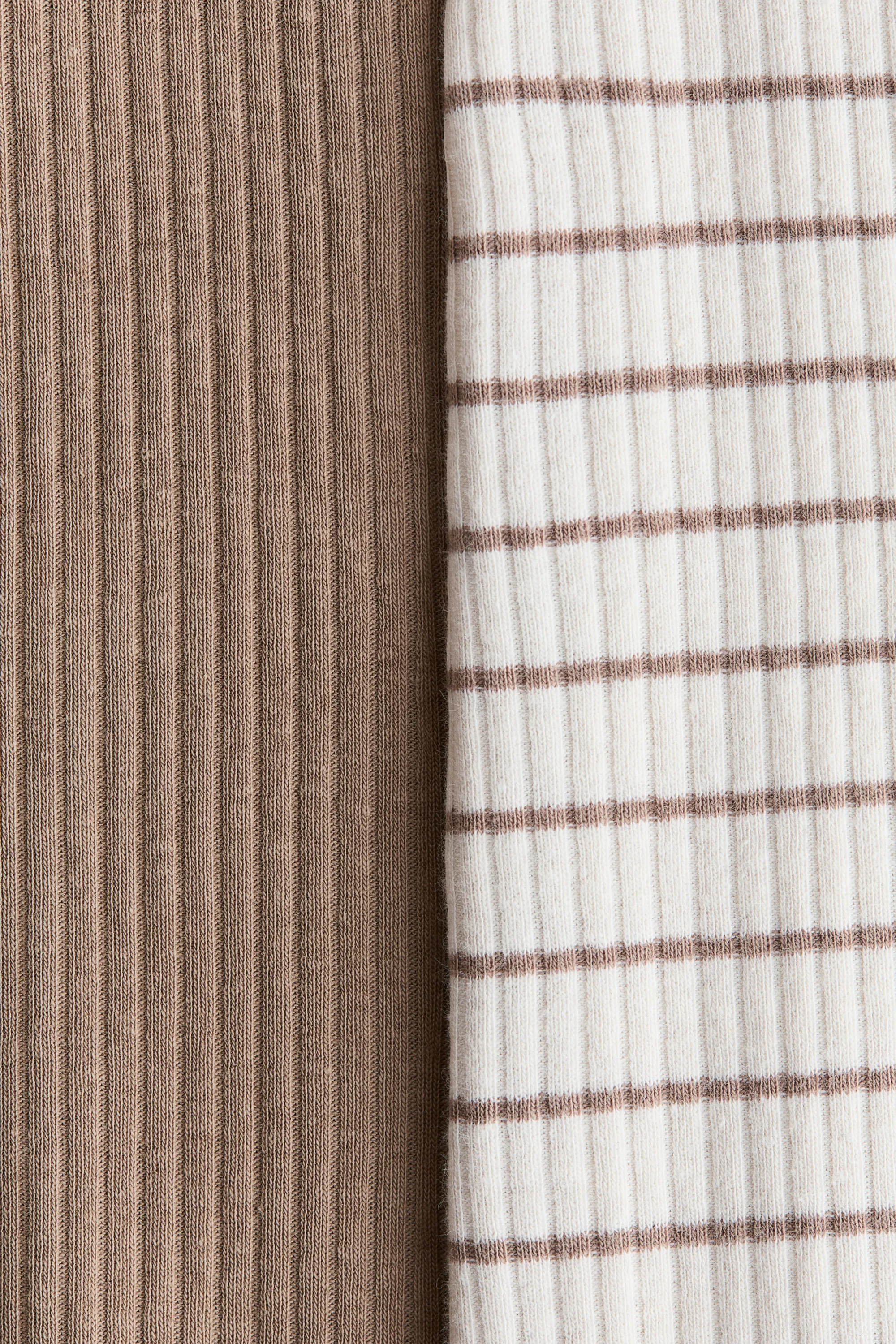 Lot de 2 pyjamas en coton - Beige/rayé