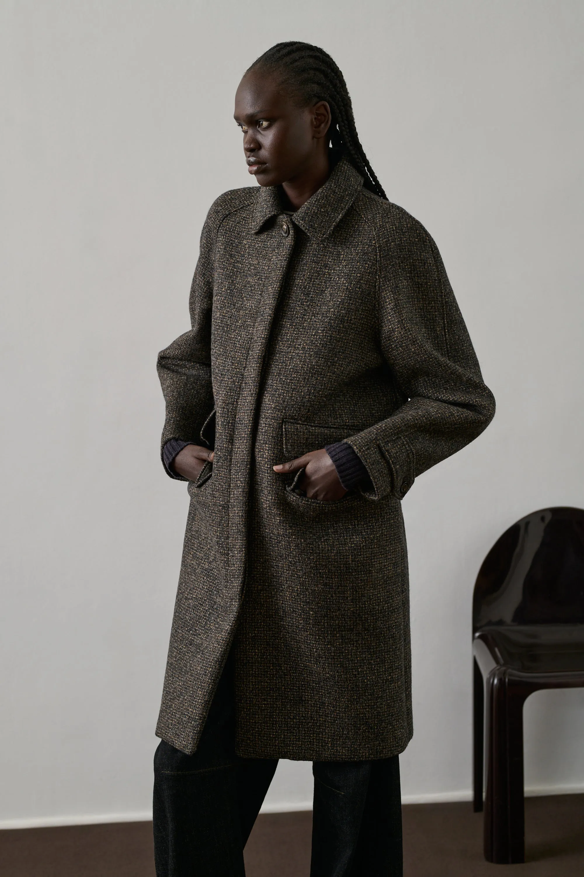 MANTEAU SIMBA MARRON/NOIR