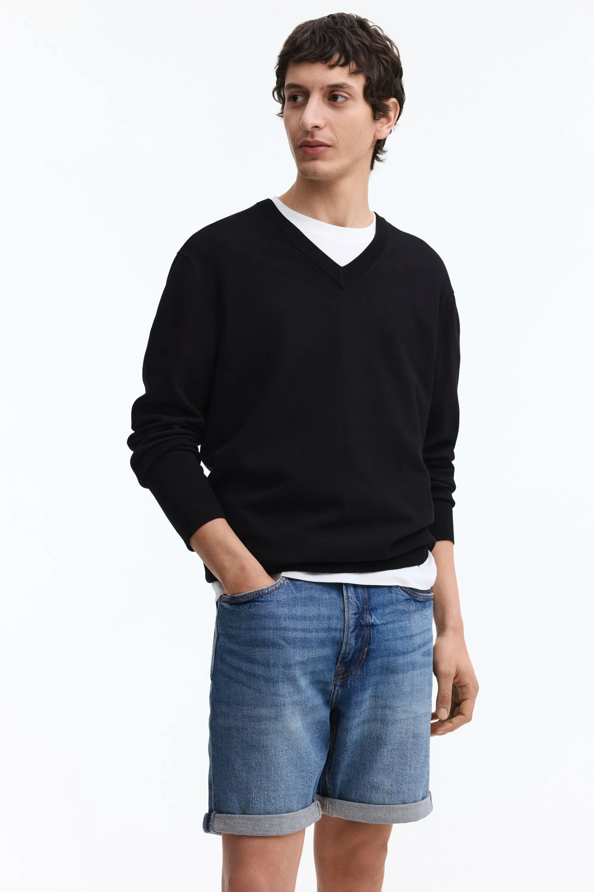 Short Slim en denim - Bleu denim
