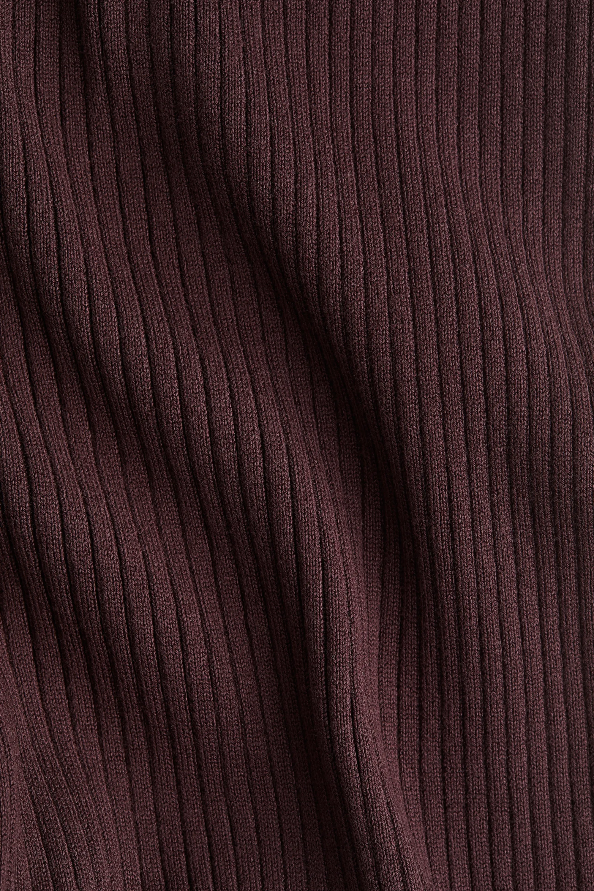 Pantalon en maille côtelée - Marron foncé