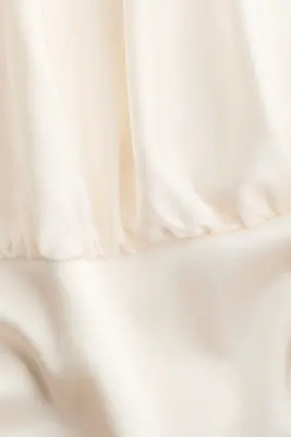 Blouse asymétrique en satin - Crème — photo 4