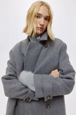 Manteau à fermeture croisée - Gris — photo 2