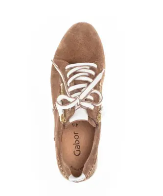 Baskets Gabor 73.410.14 Camel - Daim Zip Grande Pointure Femme — photo 5