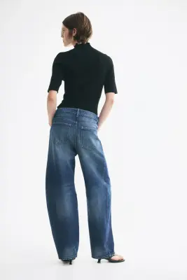 Barrel Regular Waist Jeans - Bleu denim foncé — photo 3