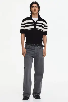 Polo Regular Fit en maille pointelle - Noir/color block — photo 2