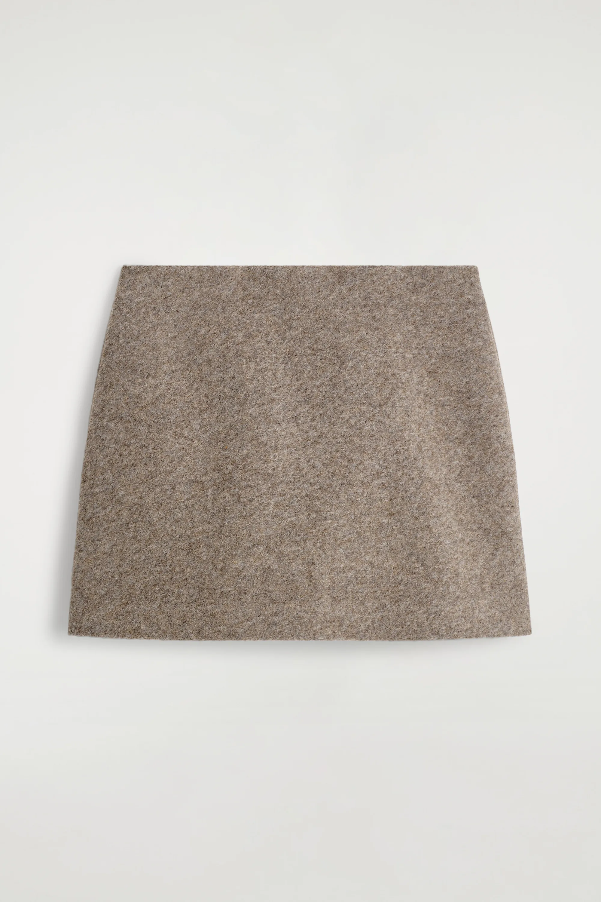 MINI-JUPE EN LAINE BOUILLIE MÉLANGÉE - BEIGE CHINÉ