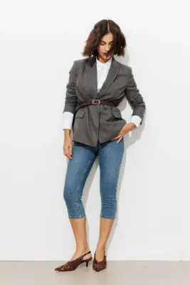 Pantacourt Capri en jean Femme — photo 3