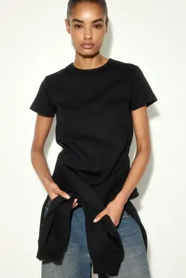 T-shirt ajusté - Noir — photo 1