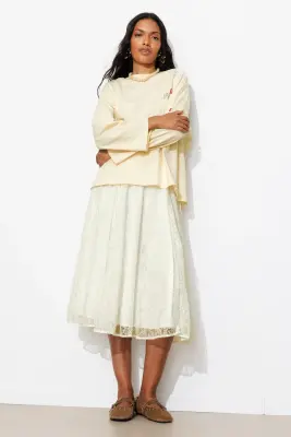 Jupe midi en dentelle Femme — photo 5