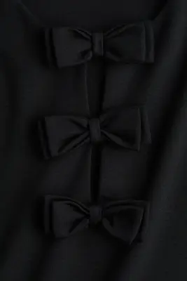 MAMA Robe droite avec nœuds - Noir — photo 5
