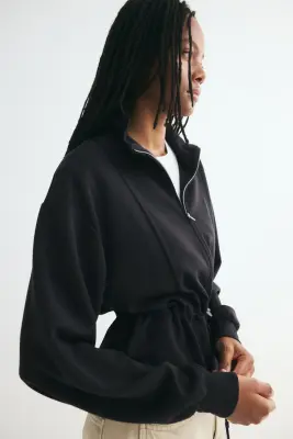 Sweat péplum zippé - Noir — photo 2