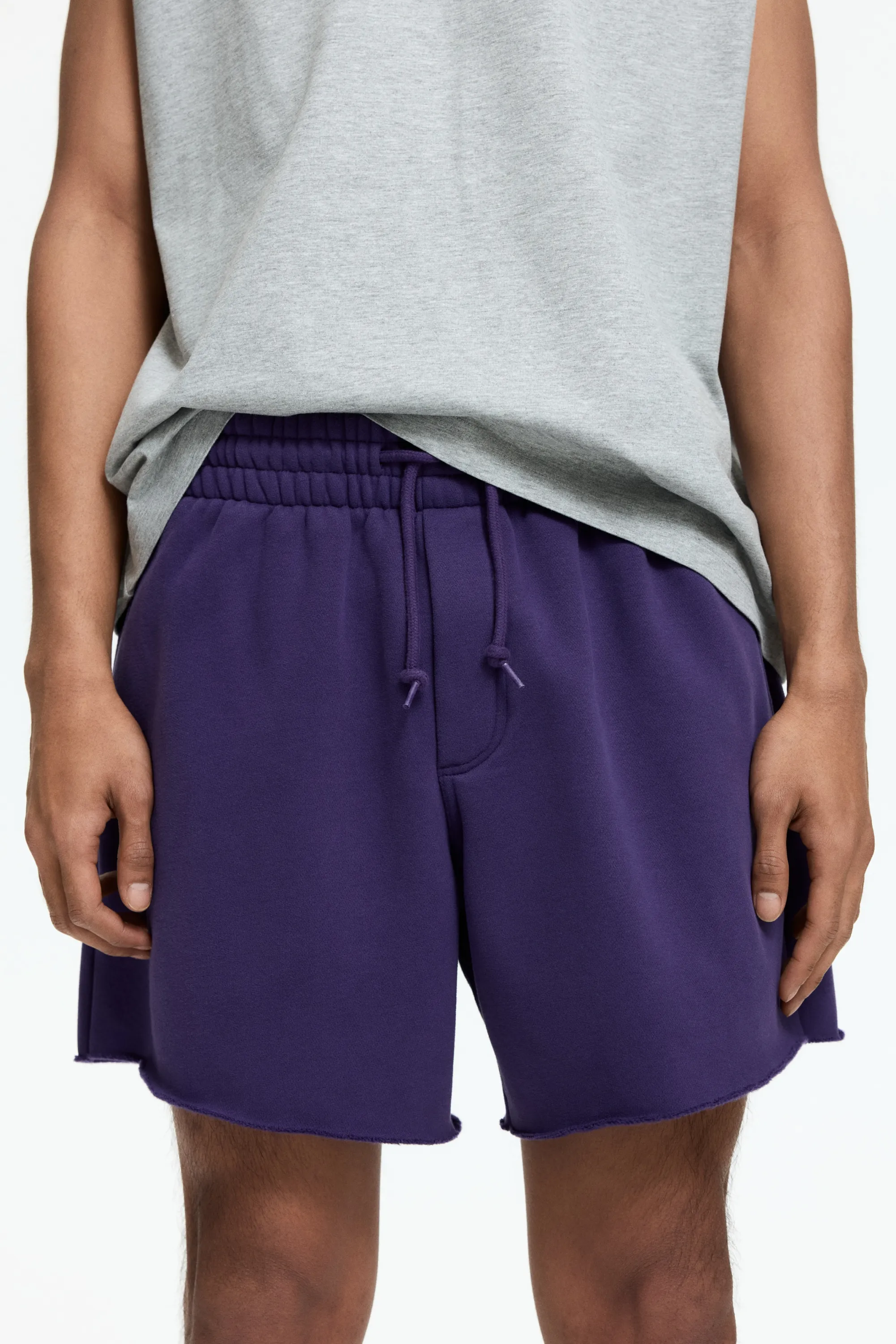 Short Relaxed Fit en molleton - Violet foncé