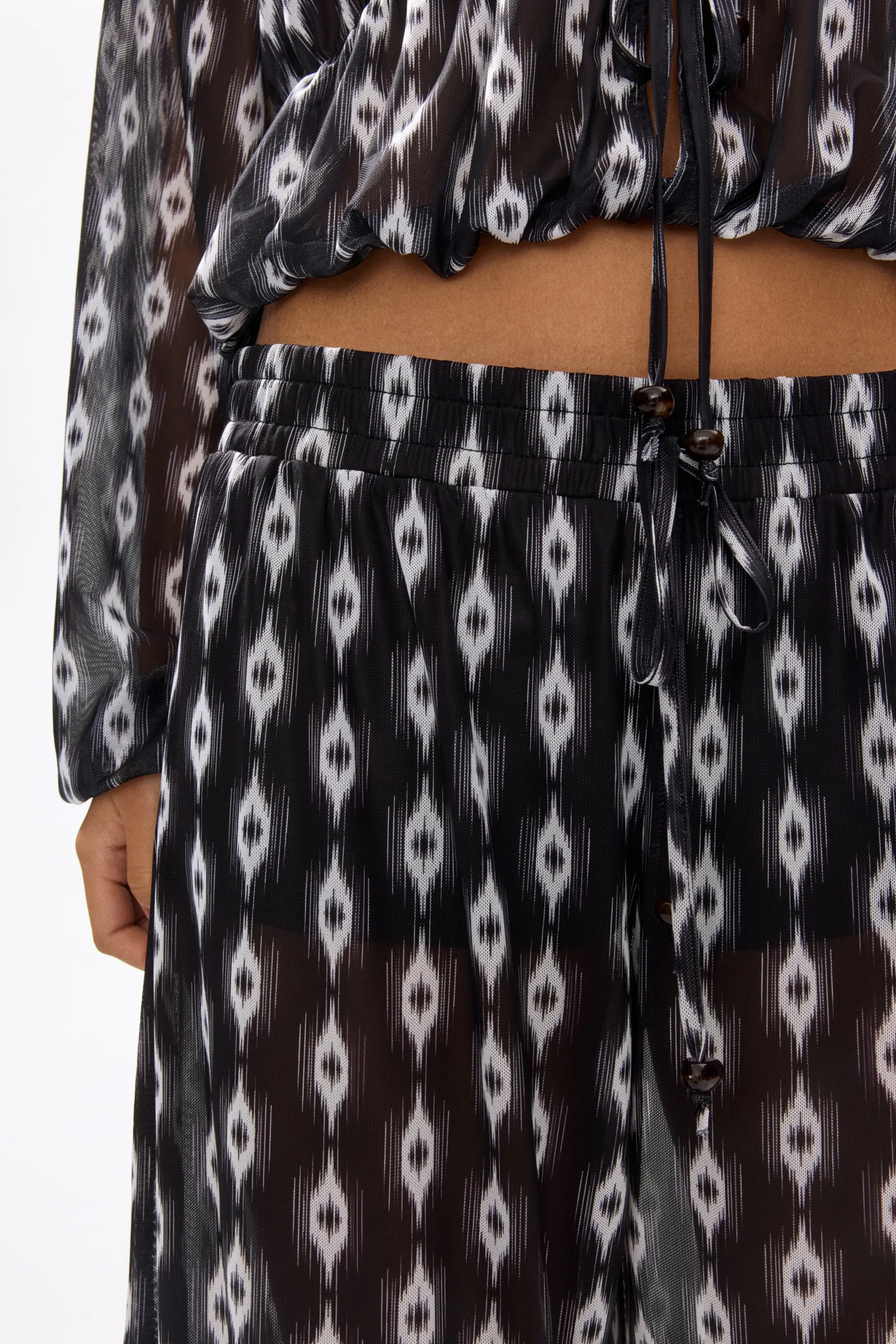 Pantalon ballon en mesh - Noir/motif