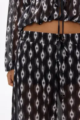 Pantalon ballon en mesh - Noir/motif — photo 1