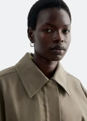 Veste utilitaire oversize à cordon de serrage - Vert kaki — photo 3