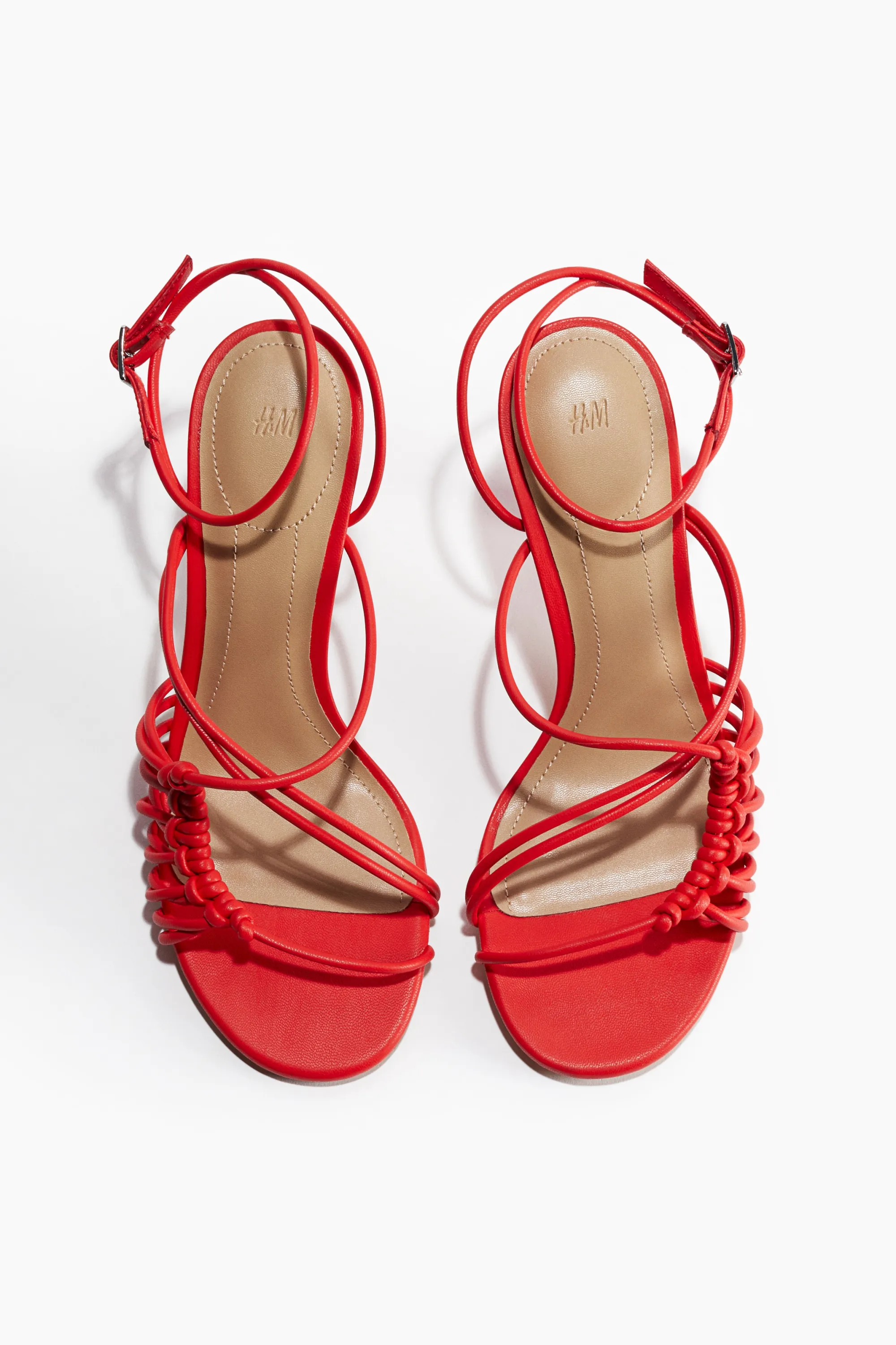 Sandales à talon avec brides fines - Rouge
