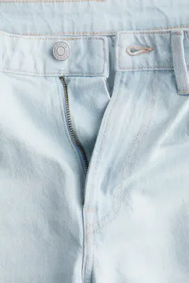 Wide High Cropped Jeans - Bleu denim pâle — photo 2