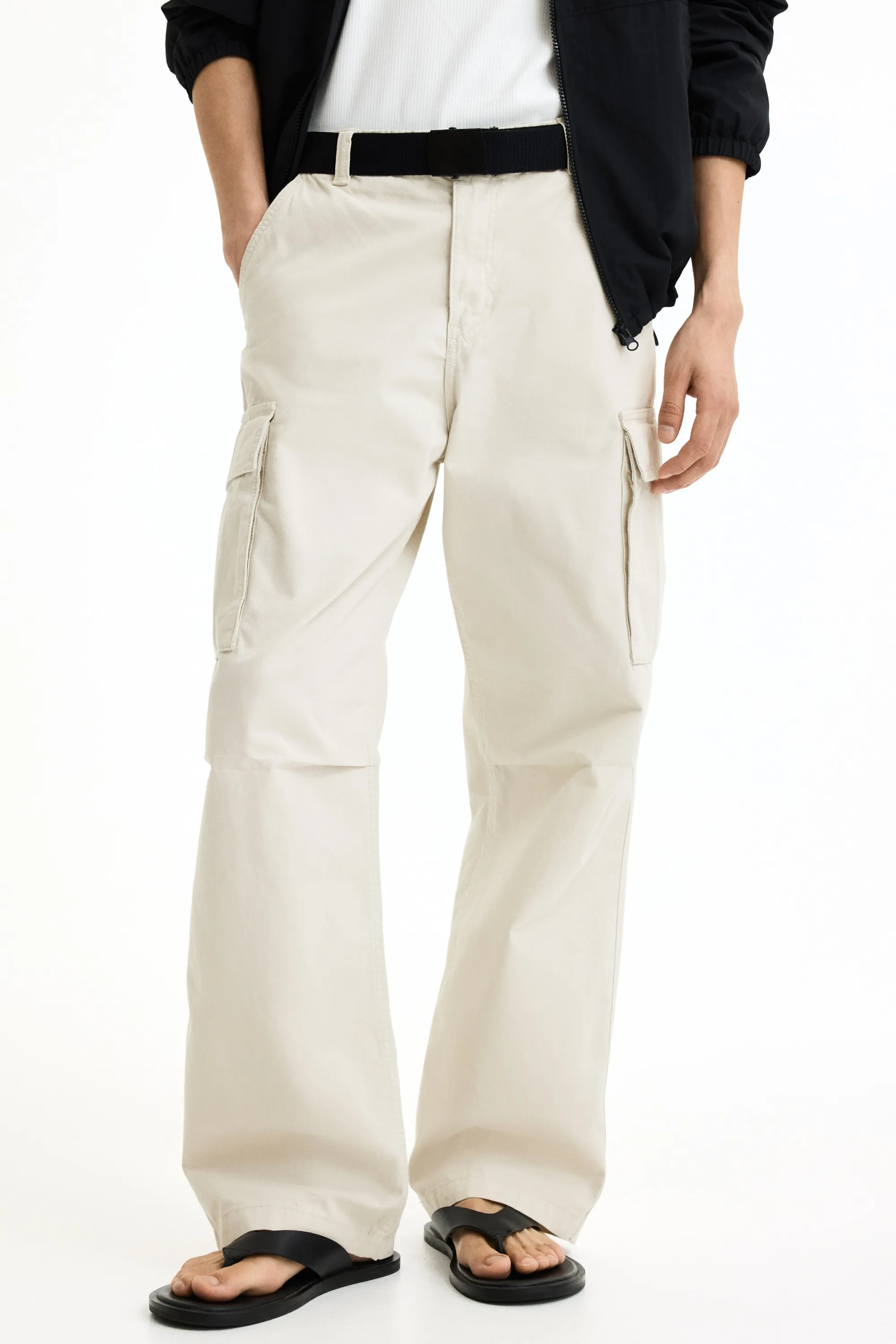Pantalon cargo Relaxed Fit - Crème