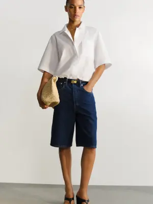 Short long en jean - Bleu foncé — photo 5