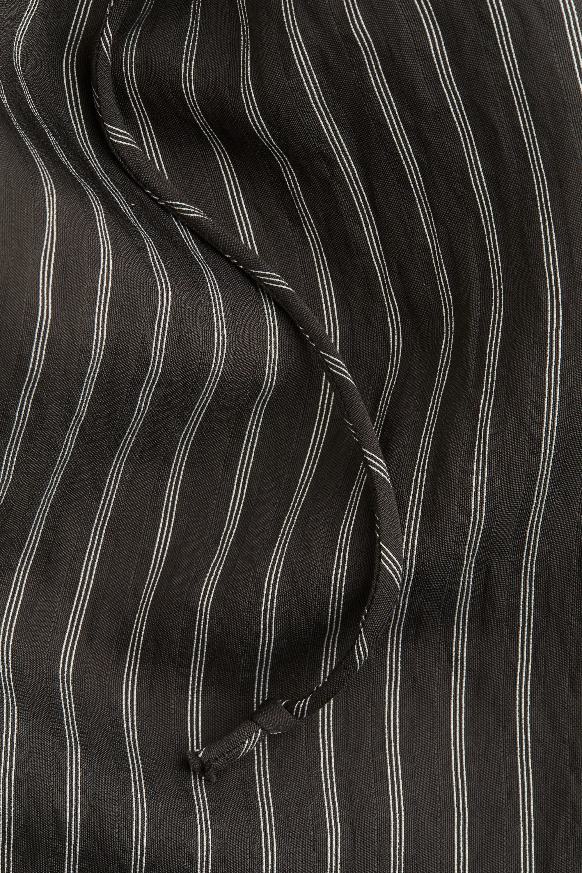 Pantalon large avec cordon de serrage - Noir/rayé