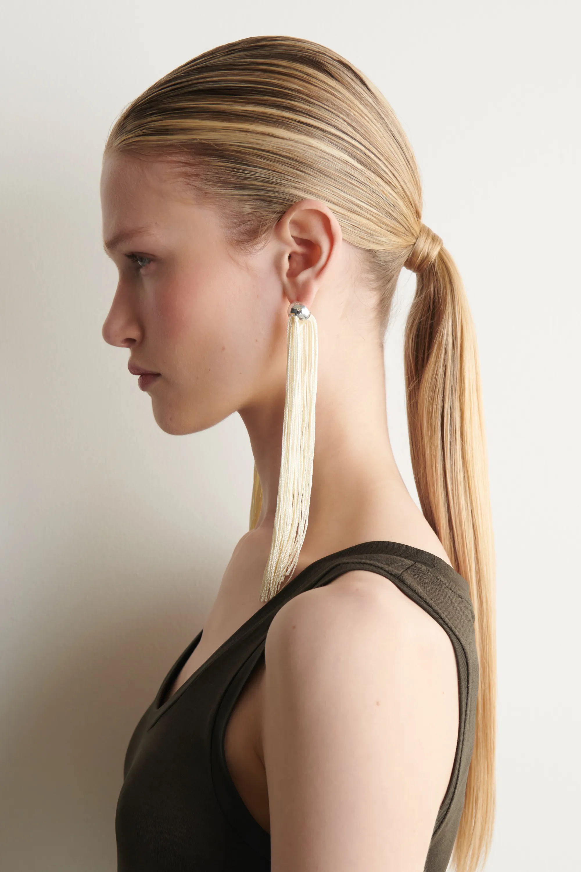 PENDANTS D'OREILLES FRANGÉS - JAUNE / ARGENTÉ