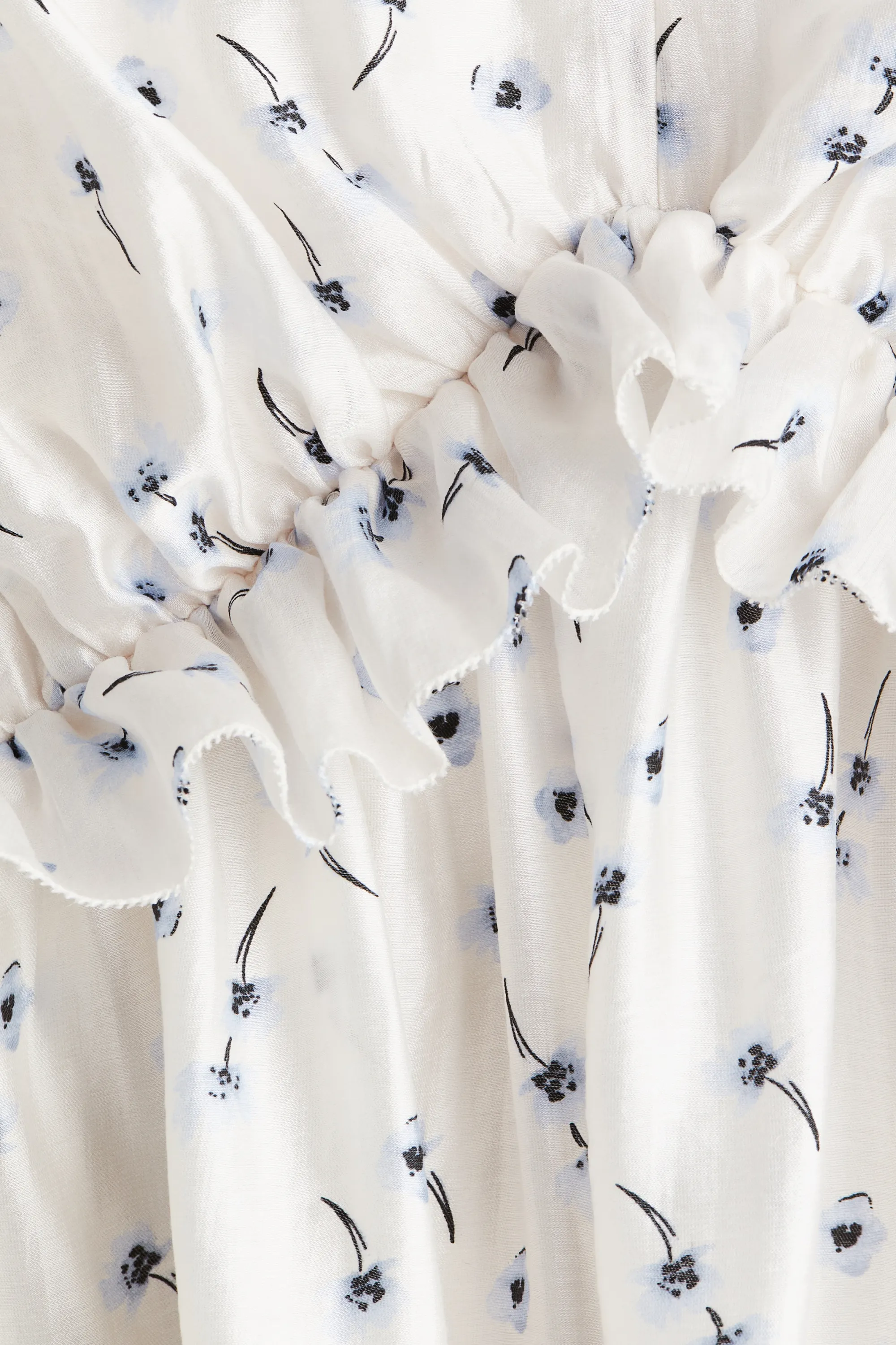 Robe volantée - Blanc/fleuri