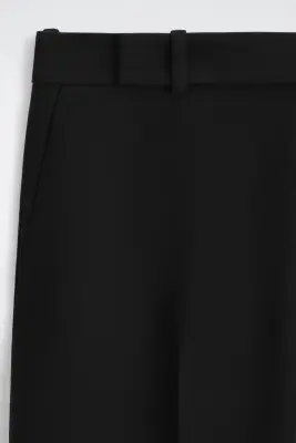 PANTALON DROIT DÉCONTRACTÉ EN MÉLANGE DE LAINE - NOIR — photo 5