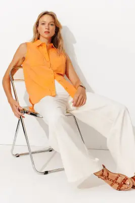 Chemise sans manches unie — photo 2