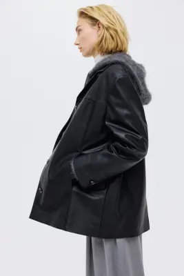 Veste en tissu enduit - Noir — photo 3
