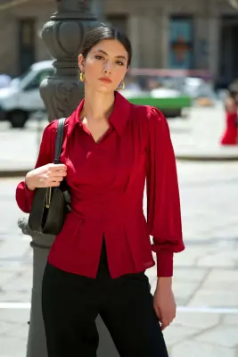 Posie Silk Blouse - Bordeaux — photo 1