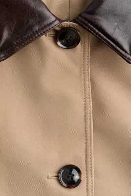 Manteau 3/4 en twill - Beige — photo 5