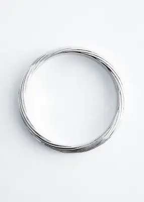 Bracelet jonc texturé - Argenté — photo 2