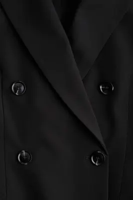 Blazer Wrinkle-resistant à fermeture croisée - Noir — photo 4