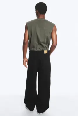 Jean baggy ample taille mi-haute unisexe Astro - Black Rinse - Noir — photo 4