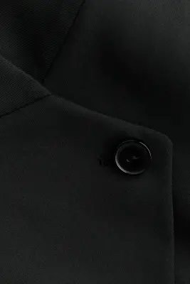 Blazer oversize à fermeture droite - Noir — photo 4