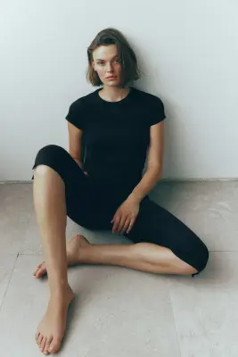 Pantalon Capri en jersey - Noir — photo 3